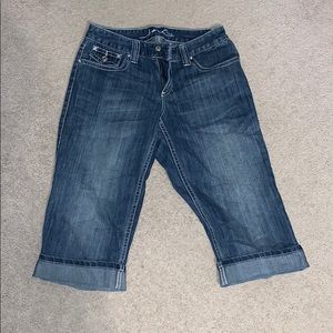 dark INC long jean shorts